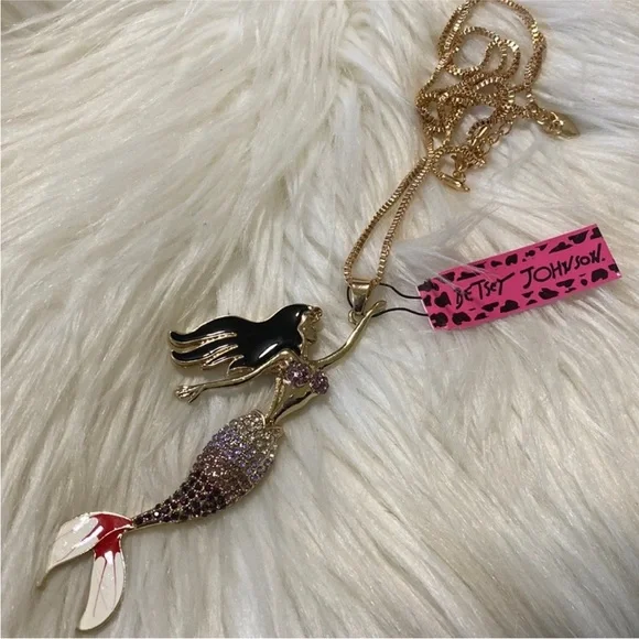 Betsey Johnson Mermaid 🧜🏼♀️ Necklace - Picture 1 of 2